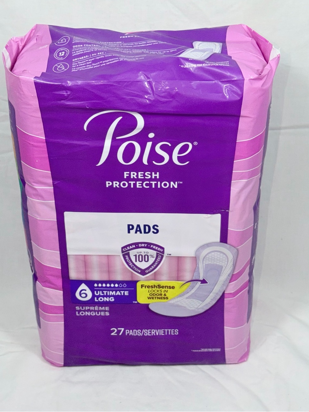 Poise Fresh Protection Pads Ultimate 6 Supreme Long 27 Count NEW Sealed
